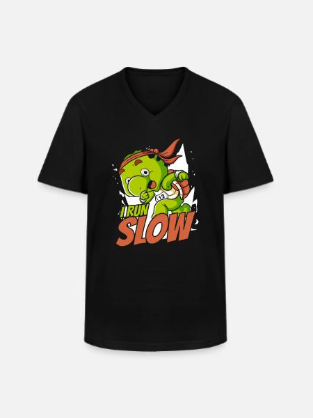 Jeg løber langsom vandskildpadde kæmpe skildpadde skildpadde - Klassisk herre T-shirt med V-udskæring - sort