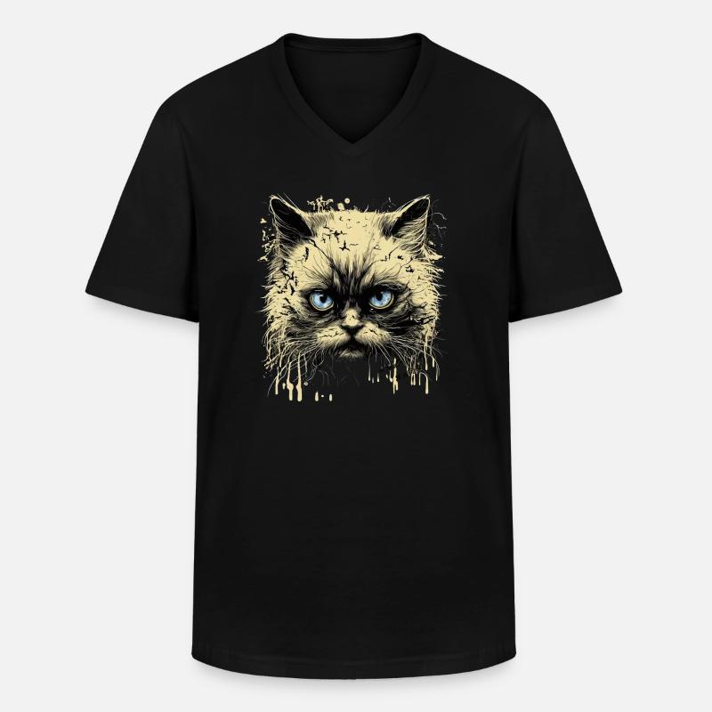Ragdoll Katze - Männer-T-Shirt mit V-Ausschnitt - Schwarz