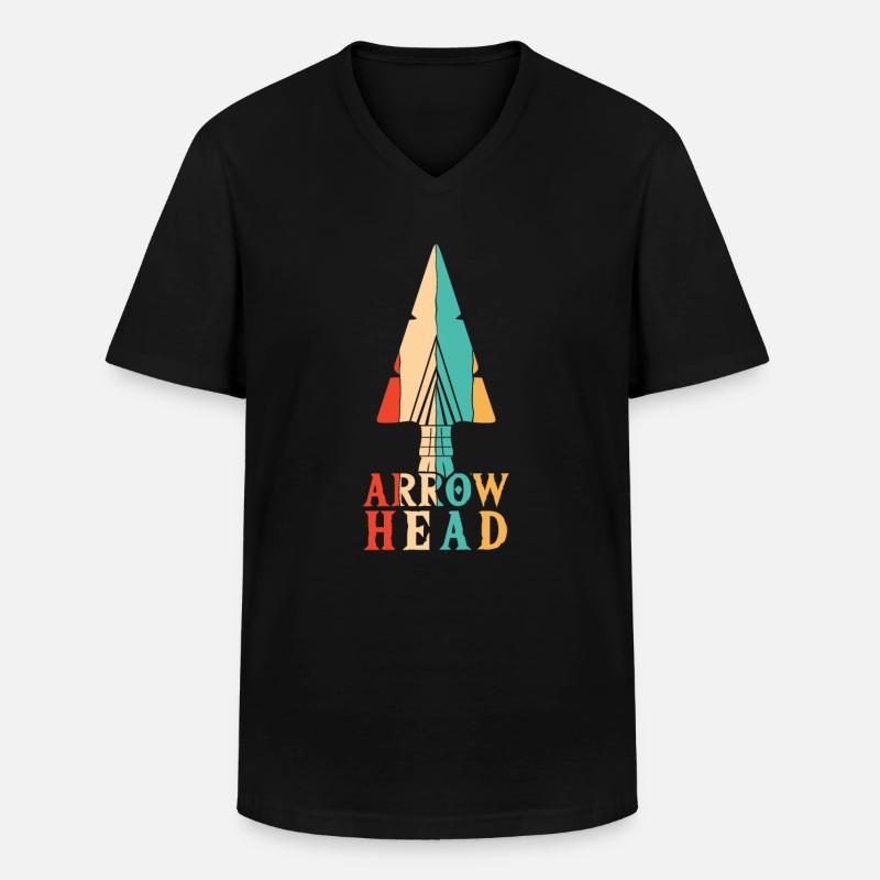 Retro Arrowhead Hunter Arrowhead Collecting - Männer-T-Shirt mit V-Ausschnitt - Schwarz