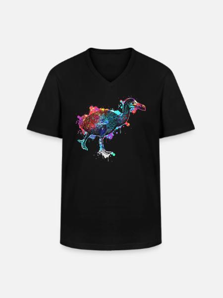 Dodo - extinct flightless bird - Men's V-Neck T-Shirt - black