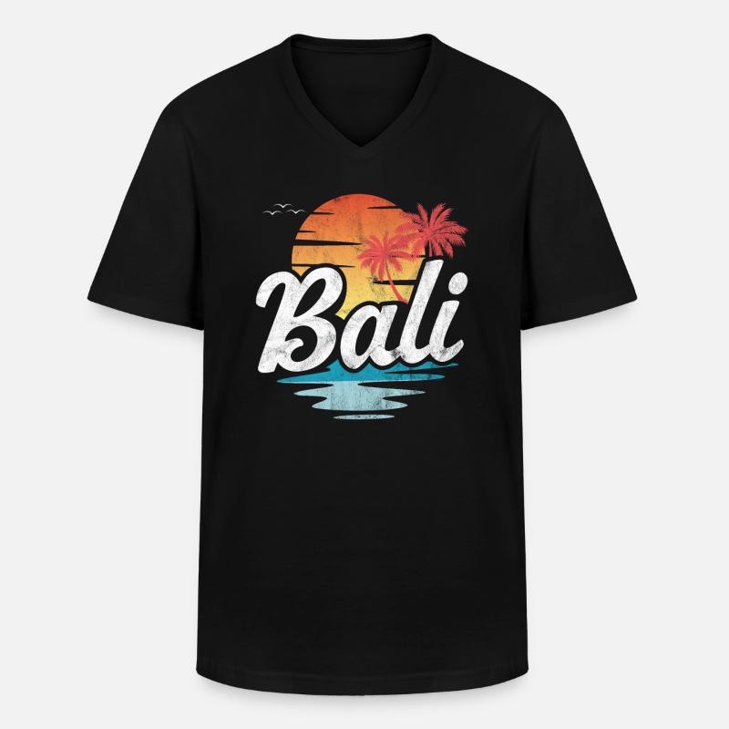 Bali - Männer-T-Shirt mit V-Ausschnitt - Schwarz