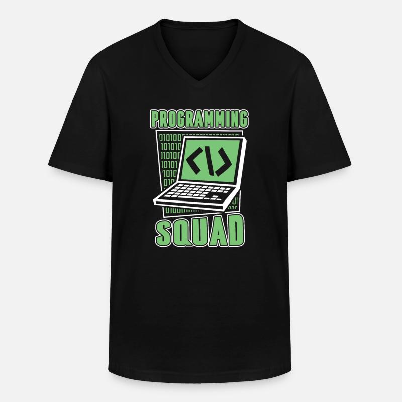 Développeur logiciel Programming Squad - T-shirt col V Homme - noir