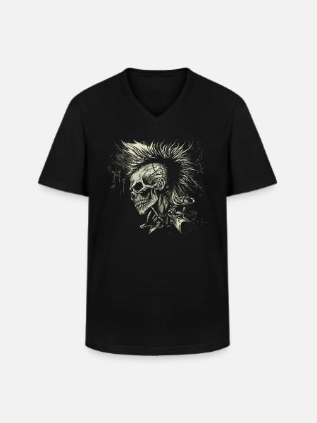 Punks not dead - Men's V-Neck T-Shirt - black