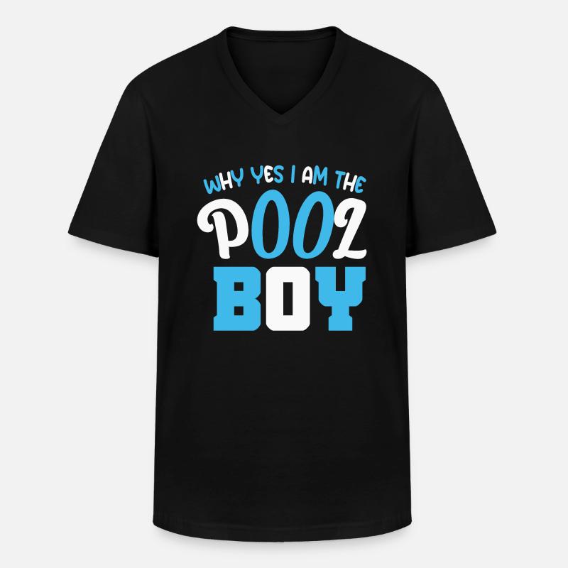 Poolboy Pool Lustig - Männer-T-Shirt mit V-Ausschnitt - Schwarz