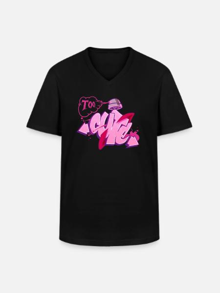 Graffiti 'Too cute | Too cute - Men's V-Neck T-Shirt - black