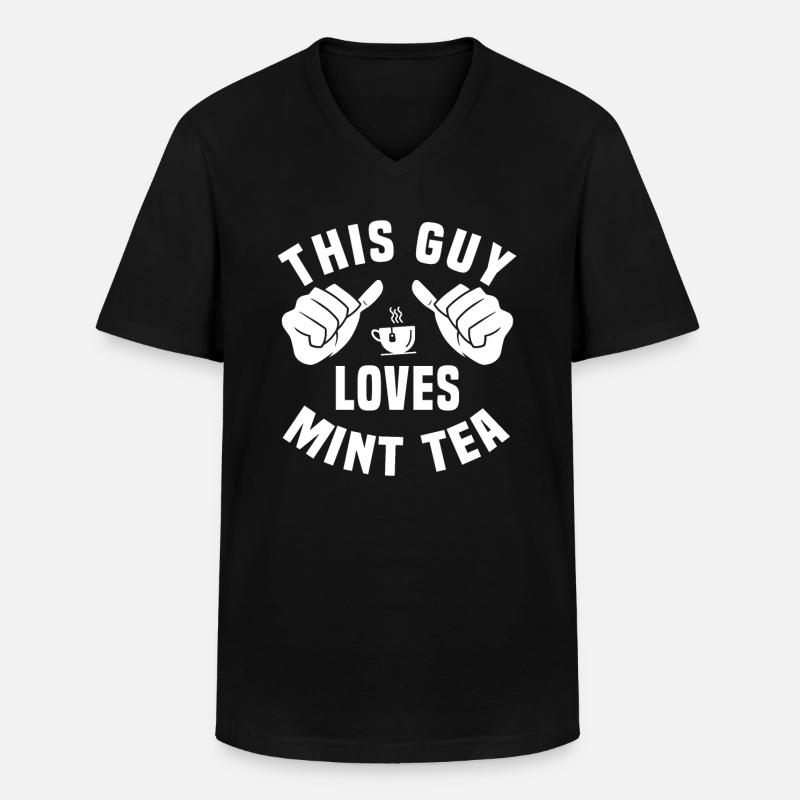 Mint Tea Mint Tea - Men's V-Neck T-Shirt - black