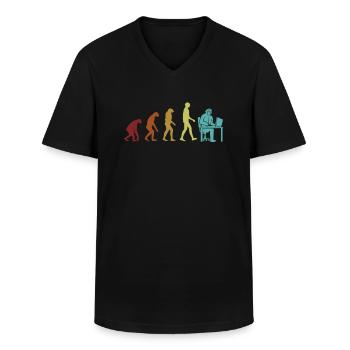 Hacker Evolution Sniffer Social Engineering - T-shirt col V Homme - noir - Devant - AI Model Male 178 dark (178cm)