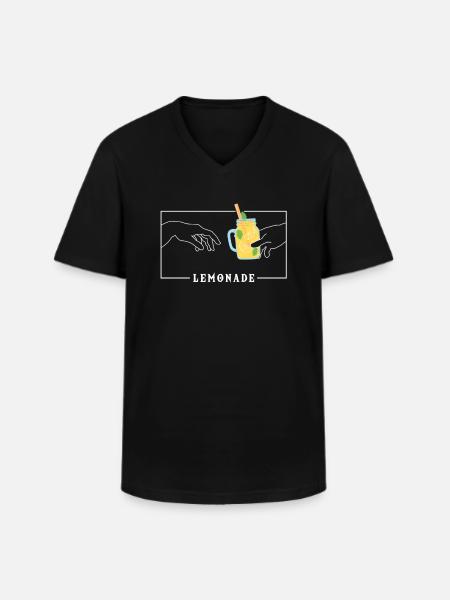 Michelangelo Creation of Adam Lemonade - Men's V-Neck T-Shirt - black