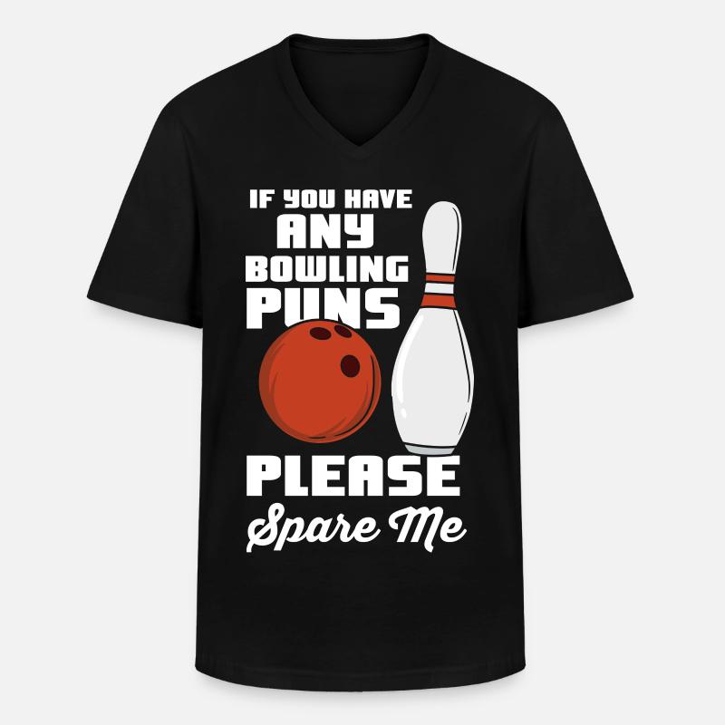 Witziger Bowlerspruch - Männer-T-Shirt mit V-Ausschnitt - Schwarz