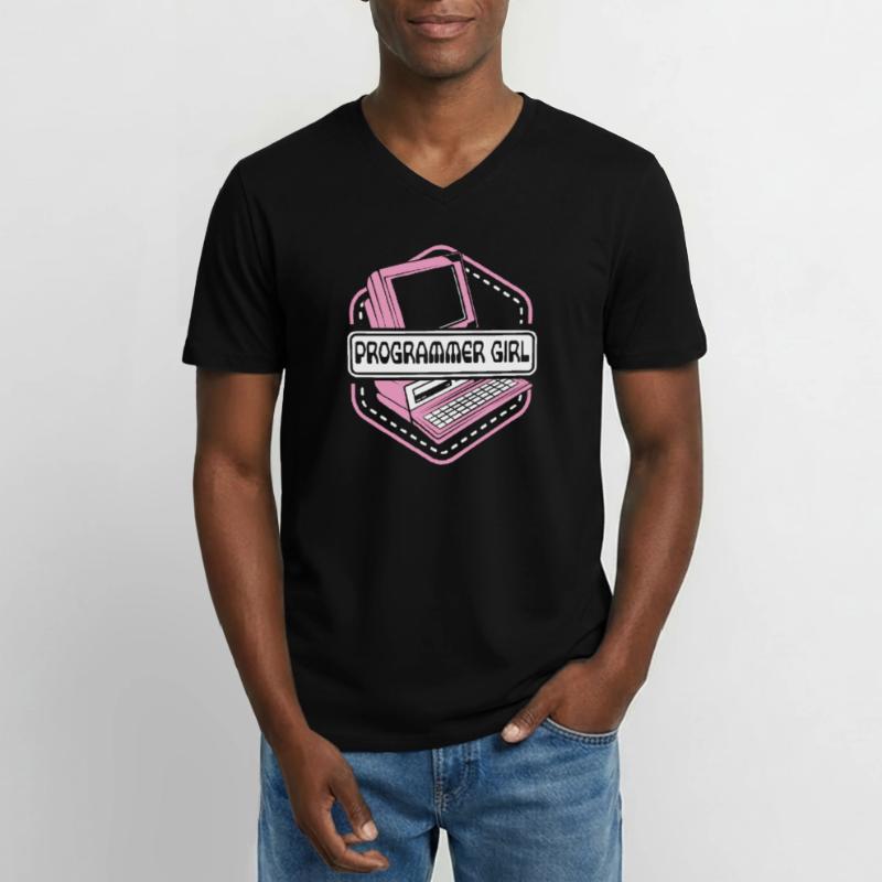 Programmer Girl Software Engineer Developer Men's V-Neck T-Shirt