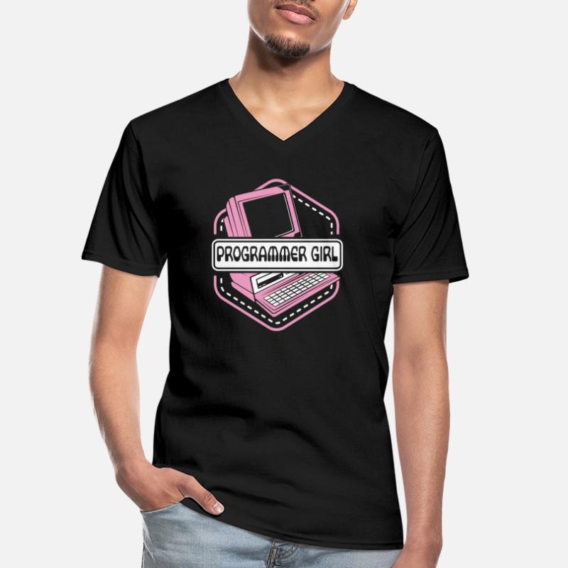 Programmer Girl Software Engineer Developer Men's V-Neck T-Shirt