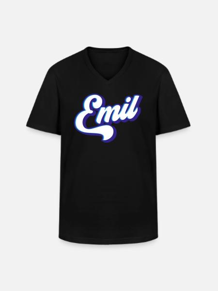 Emil | Couleurs changeantes - T-shirt col V Homme - noir