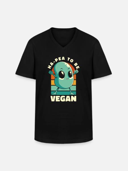 Ha-Pea sera végétalien végétalien végétalien - T-shirt col V Homme - noir