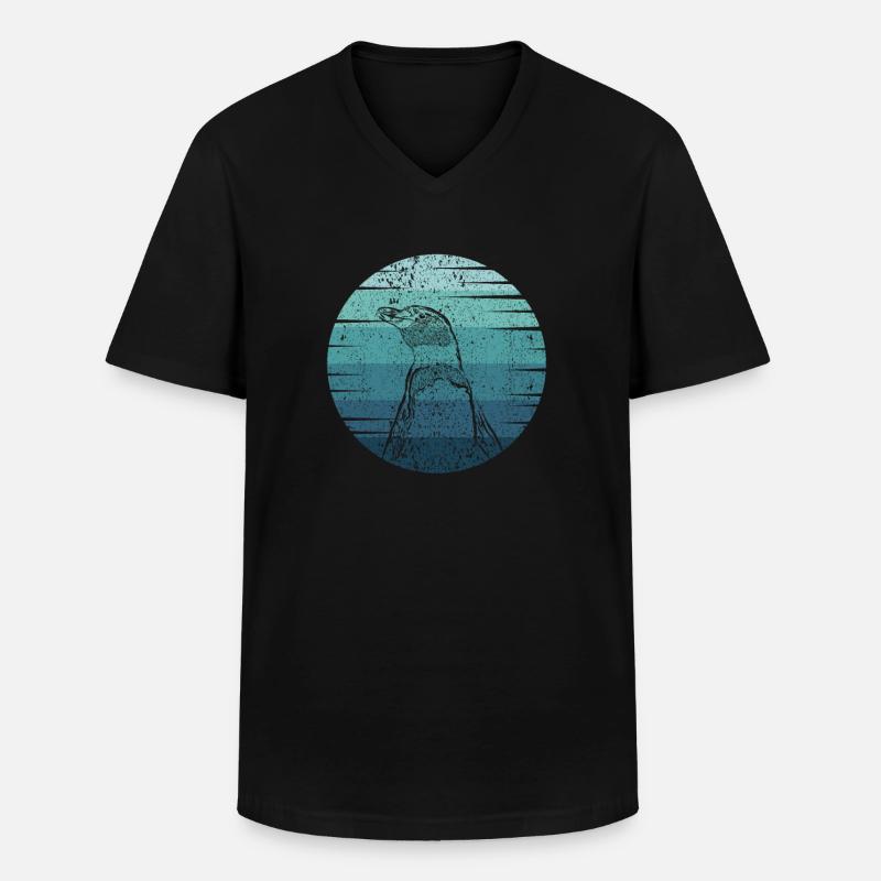 Königspinguin Kaiserpinguin Seevogel Pinguin - Männer-T-Shirt mit V-Ausschnitt - Schwarz