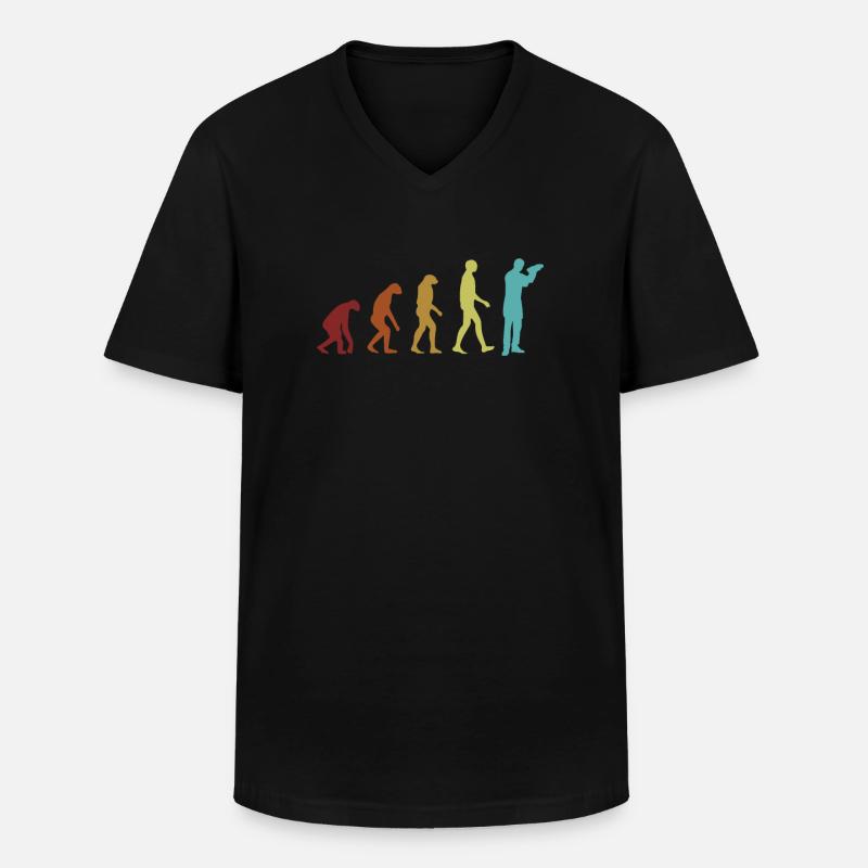 Bartender Evolution Barmann Bartender Mixologist - Männer-T-Shirt mit V-Ausschnitt - Schwarz
