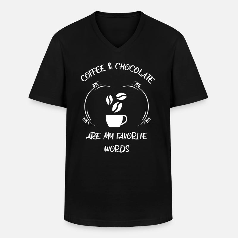 Coffee, espresso, coffee & chocolate - Men's V-Neck T-Shirt - black