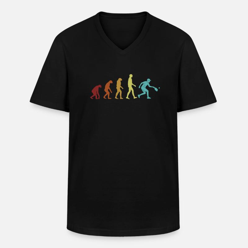 Pickleball Evolution Pickleballprofi Pickleball - Männer-T-Shirt mit V-Ausschnitt - Schwarz