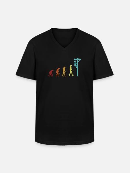 Electrician Evolution Electronics Technician Electrician - Men's V-Neck T-Shirt - black