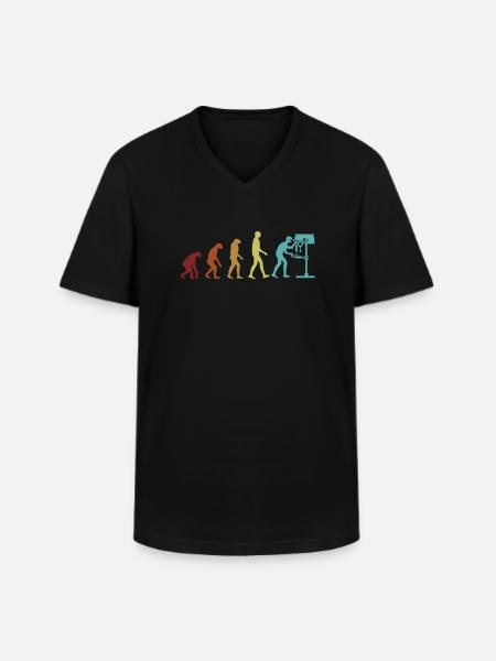 Carpenter Evolution Schreiner Holzmechaniker - Männer-T-Shirt mit V-Ausschnitt - Schwarz