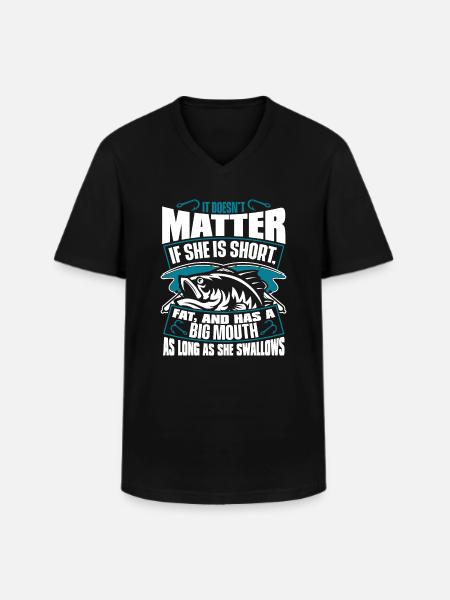 Tant qu’elle avale Spin Fisherman - T-shirt col V Homme - noir