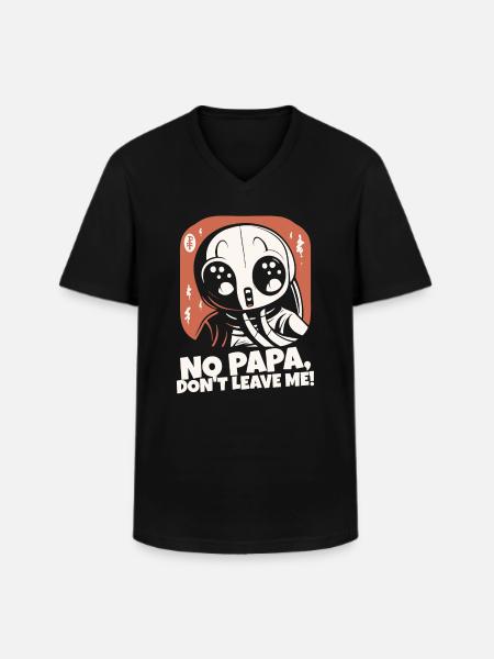 Daddy, don't leave me - Men's V-Neck T-Shirt - black