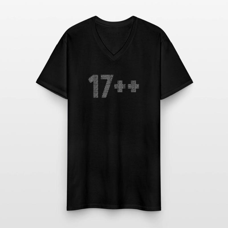 17++ Programmierer Developer Coder 18. Geburtstag Männer-T-Shirt mit V-Ausschnitt