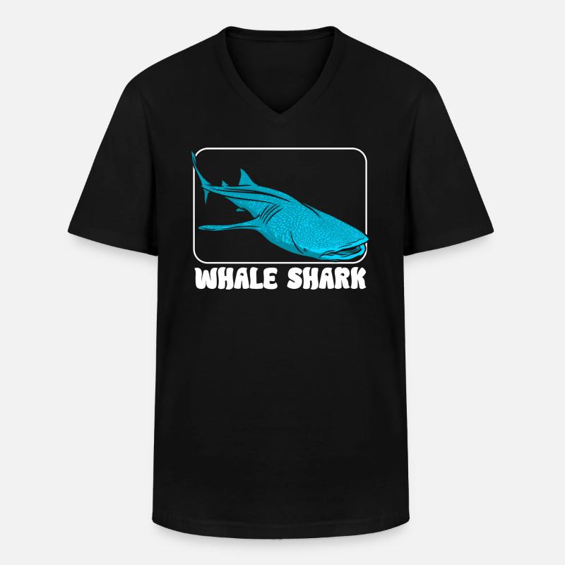 Walhai - Männer-T-Shirt mit V-Ausschnitt - Schwarz