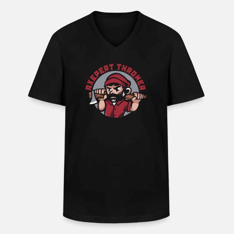 Axepert Thrower Axe Throwing Game Competition Axe - Men's V-Neck T-Shirt - black