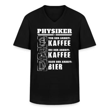 Mein Tagesablauf als Physiker - Männer-T-Shirt mit V-Ausschnitt - Schwarz - Vorne - AI Model Male 178 dark (178cm)