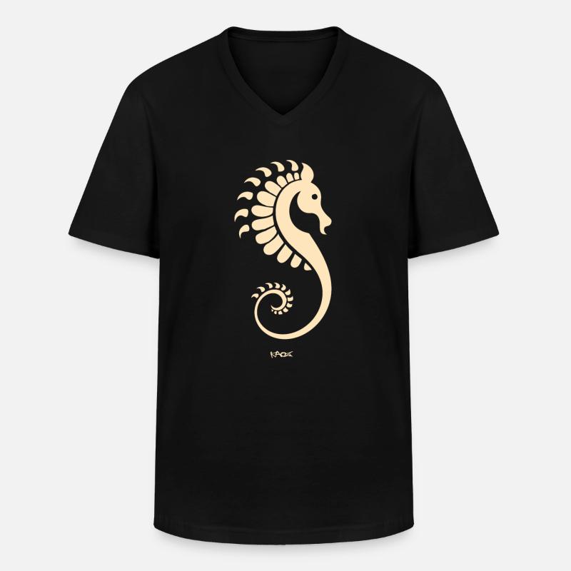 Ein Seepferdchen - Männer-T-Shirt mit V-Ausschnitt - Schwarz
