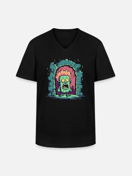 Little Dungeon Man - Men's V-Neck T-Shirt - black