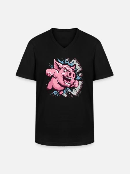 Soul- and wall-shattering action - Men's V-Neck T-Shirt - black