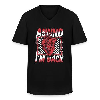 And I'm Back Transplant Pacemakers Open Heart - Men's V-Neck T-Shirt - black - Front - AI Model Male 178 dark (178cm)