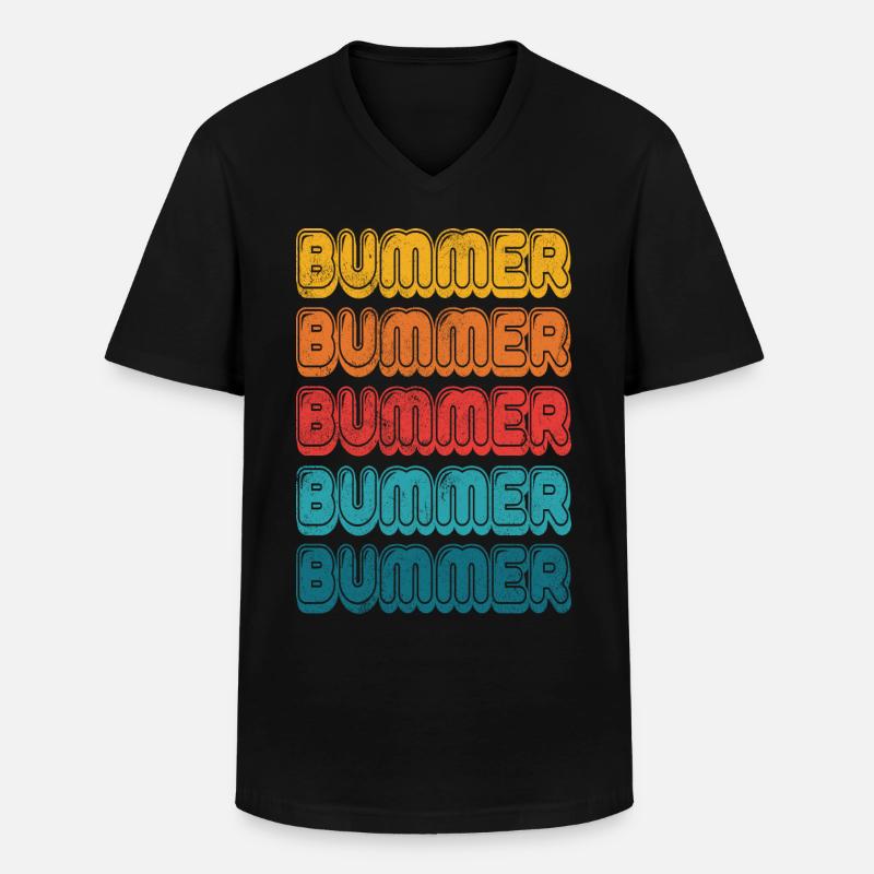 Mist Retro - Männer-T-Shirt mit V-Ausschnitt - Schwarz