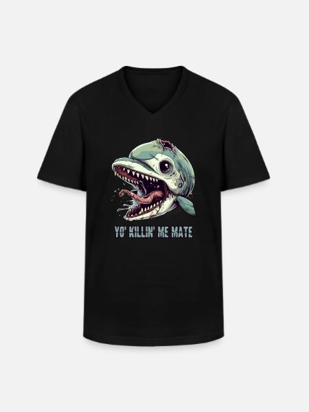 Plainte du dauphin zombie - T-shirt col V Homme - noir