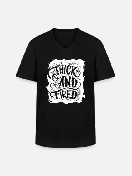 Fat and tired - Men's V-Neck T-Shirt - black