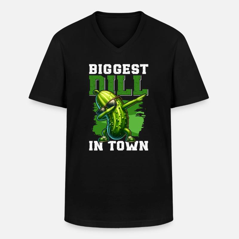Dill Gurke Lustiger Vegetarier - Männer-T-Shirt mit V-Ausschnitt - Schwarz