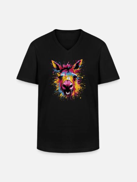 Funny Pop Art Ass - Men's V-Neck T-Shirt - black