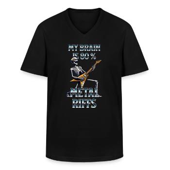 Metal Riff Gitarrist Gitarre Rockmusik - Männer-T-Shirt mit V-Ausschnitt - Schwarz - Vorne - AI Model Male 178 dark (178cm)