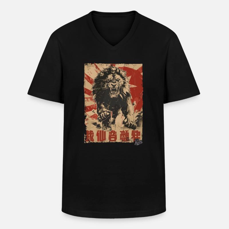 Propaganda Löwe in Zion - Männer-T-Shirt mit V-Ausschnitt - Schwarz
