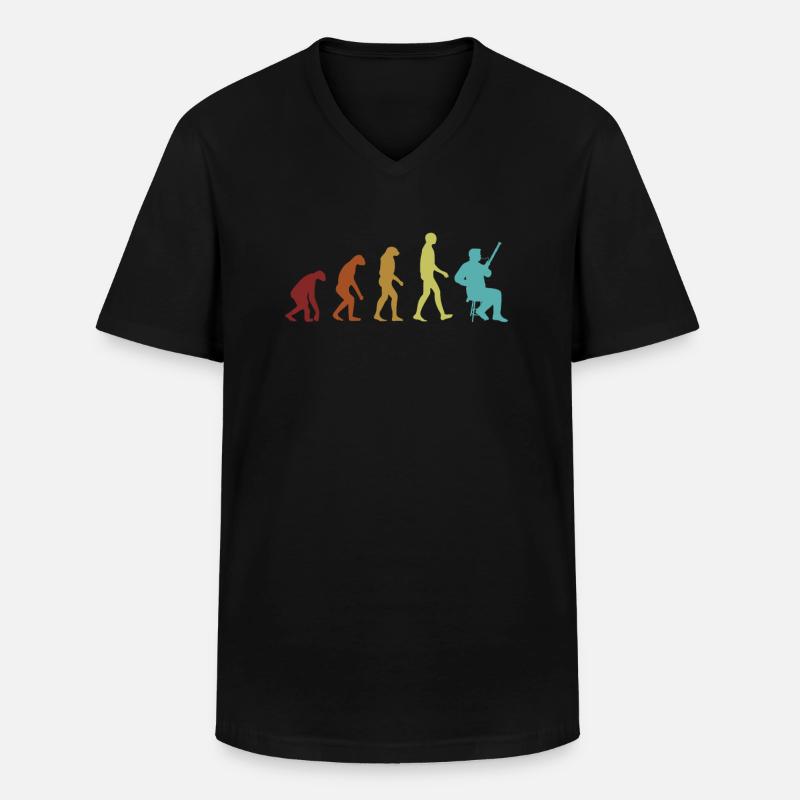 Fagott Evolution Aerophon Fagottinstrument - Männer-T-Shirt mit V-Ausschnitt - Schwarz