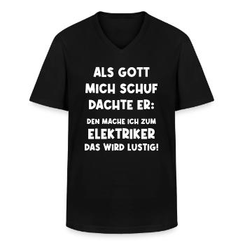 Elektriker Elektroniker Elektrik - Männer-T-Shirt mit V-Ausschnitt - Schwarz - Vorne - AI Model Male 178 dark (178cm)