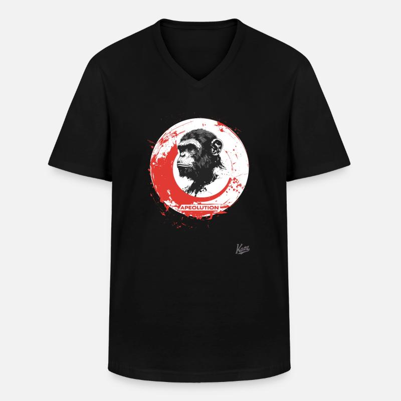 Apeolution: Die Affen-Revolution - Männer-T-Shirt mit V-Ausschnitt - Schwarz