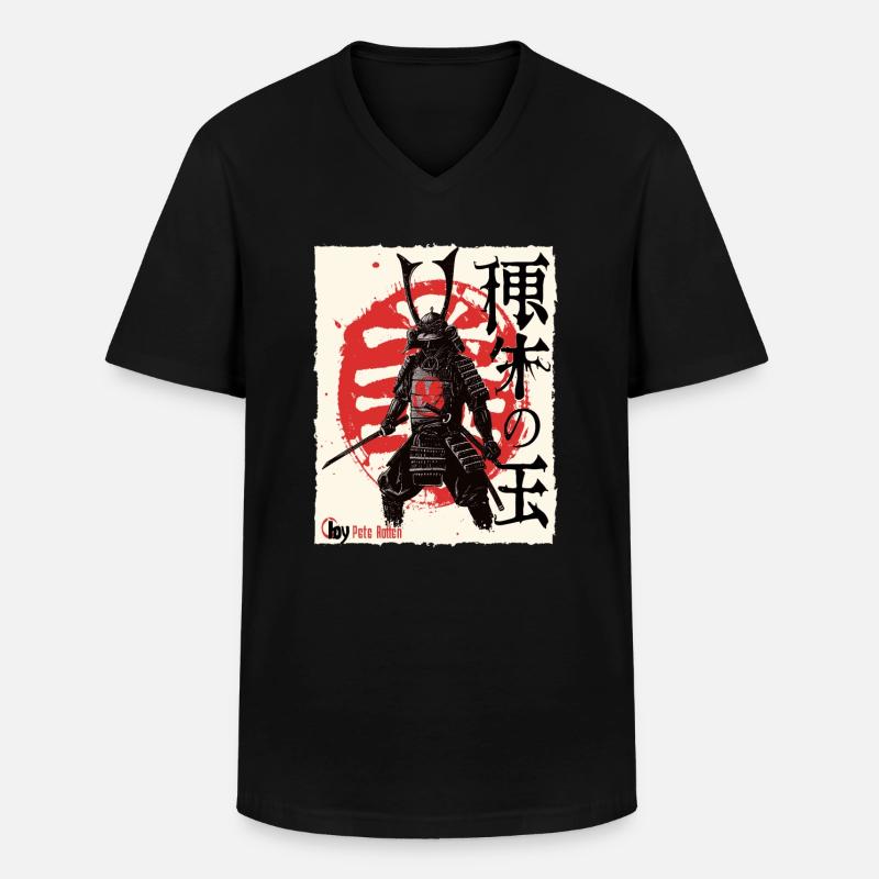 Japanese Edo Samurai - Men's V-Neck T-Shirt - black