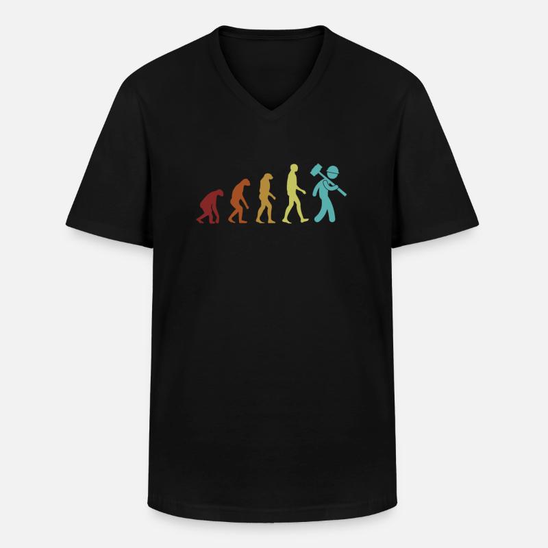 Hausabriss Evolution Heimwerkerhaus - Männer-T-Shirt mit V-Ausschnitt - Schwarz
