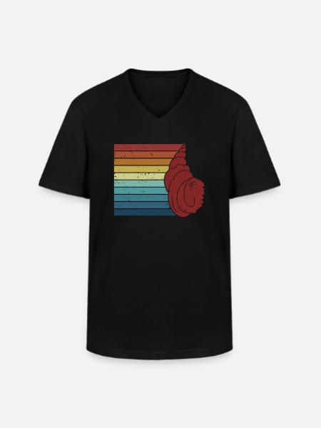Retro Bivalvia Shell Shell taske Hunter Seashell - Klassisk herre T-shirt med V-udskæring - sort