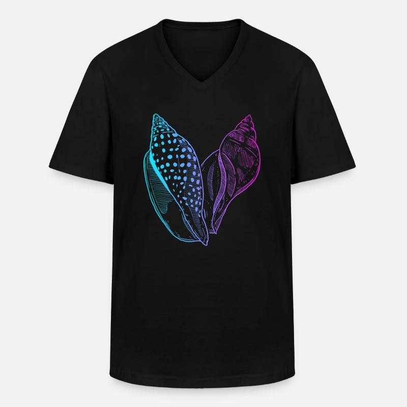 Schälsack Bivalvia Shell Hunter Muschel - Männer-T-Shirt mit V-Ausschnitt - Schwarz