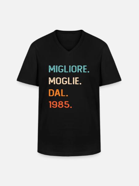 Ehefrau seit 1985 - Männer-T-Shirt mit V-Ausschnitt - Schwarz