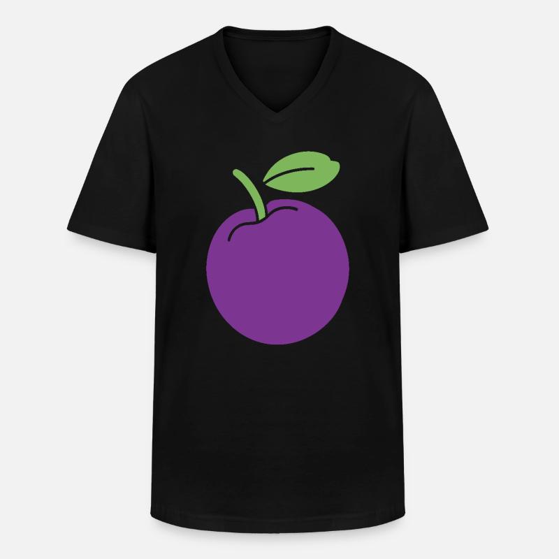 Pflaume - Männer-T-Shirt mit V-Ausschnitt - Schwarz