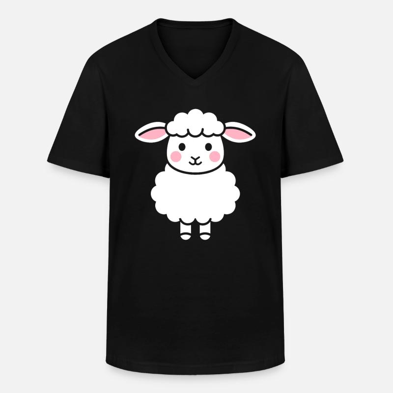 Lamm - Männer-T-Shirt mit V-Ausschnitt - Schwarz
